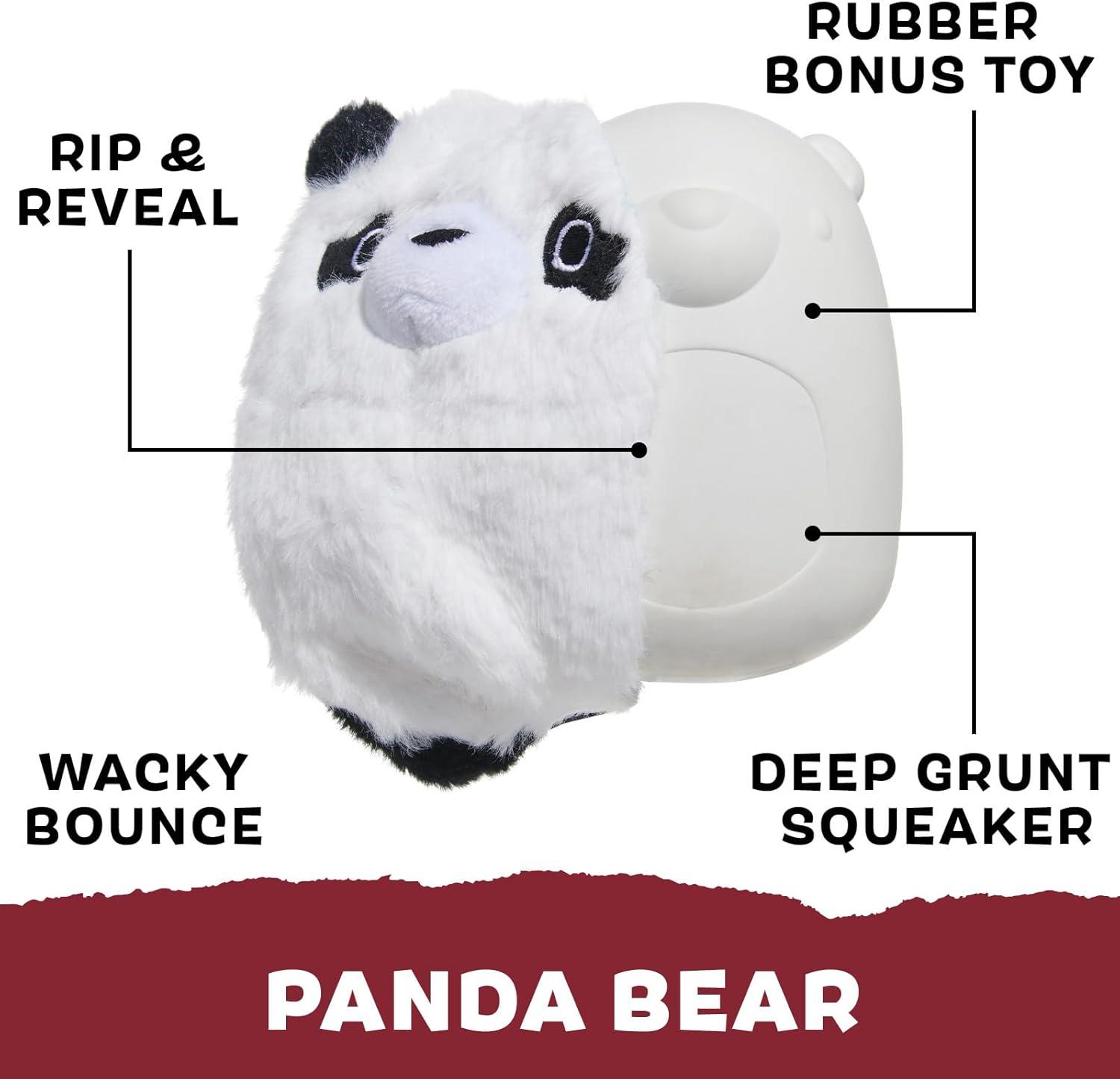 imageBarkbox Super Chewer Tough Dog Chew Toys for Aggressive Chewers Plush 2 Toys in 1 Parrot  LargePanda Bear  Large