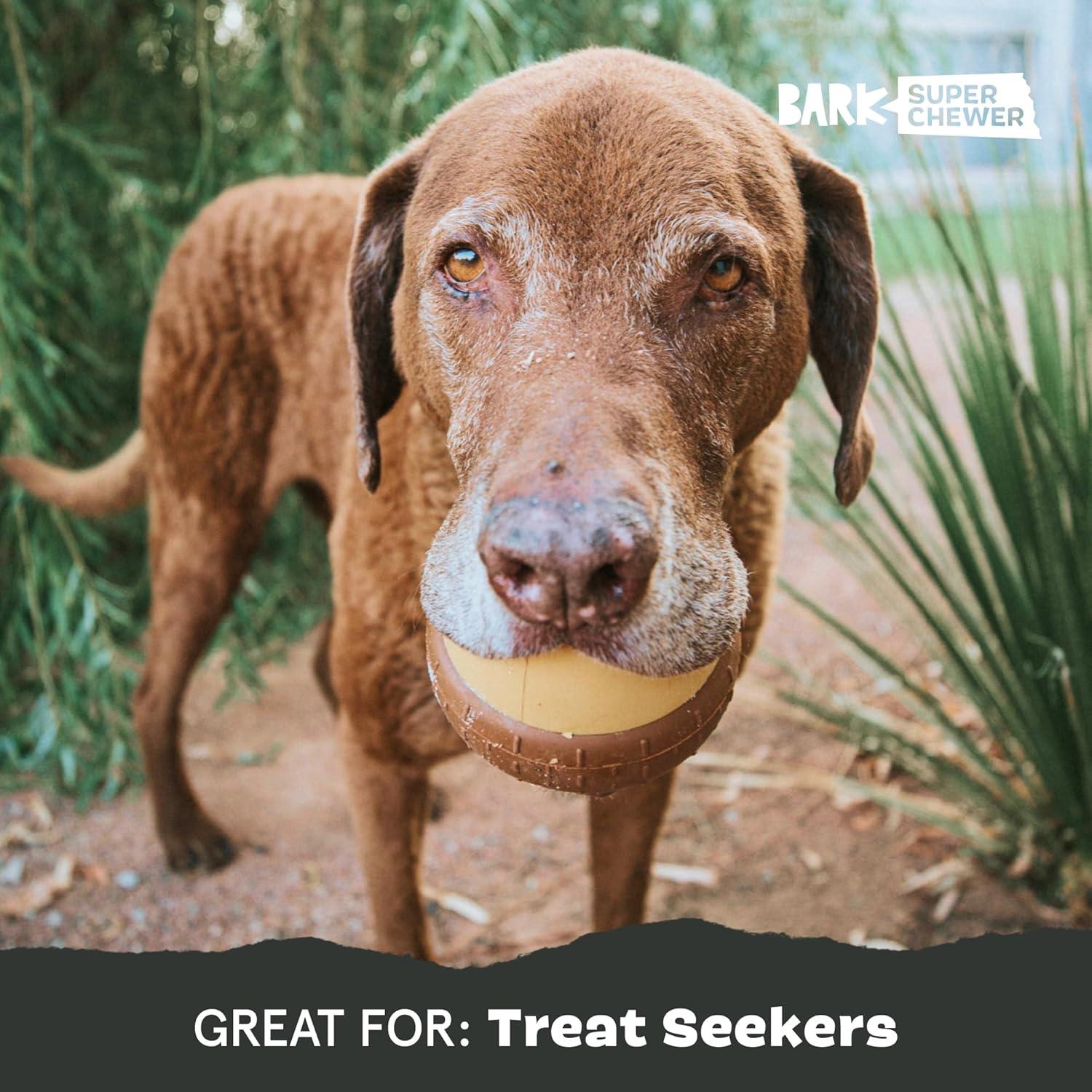 imageBarkbox Super Chewer Tough Dog Chew Toys for Aggressive Chewers Treat Dispensing CometSmallAcorn  Large