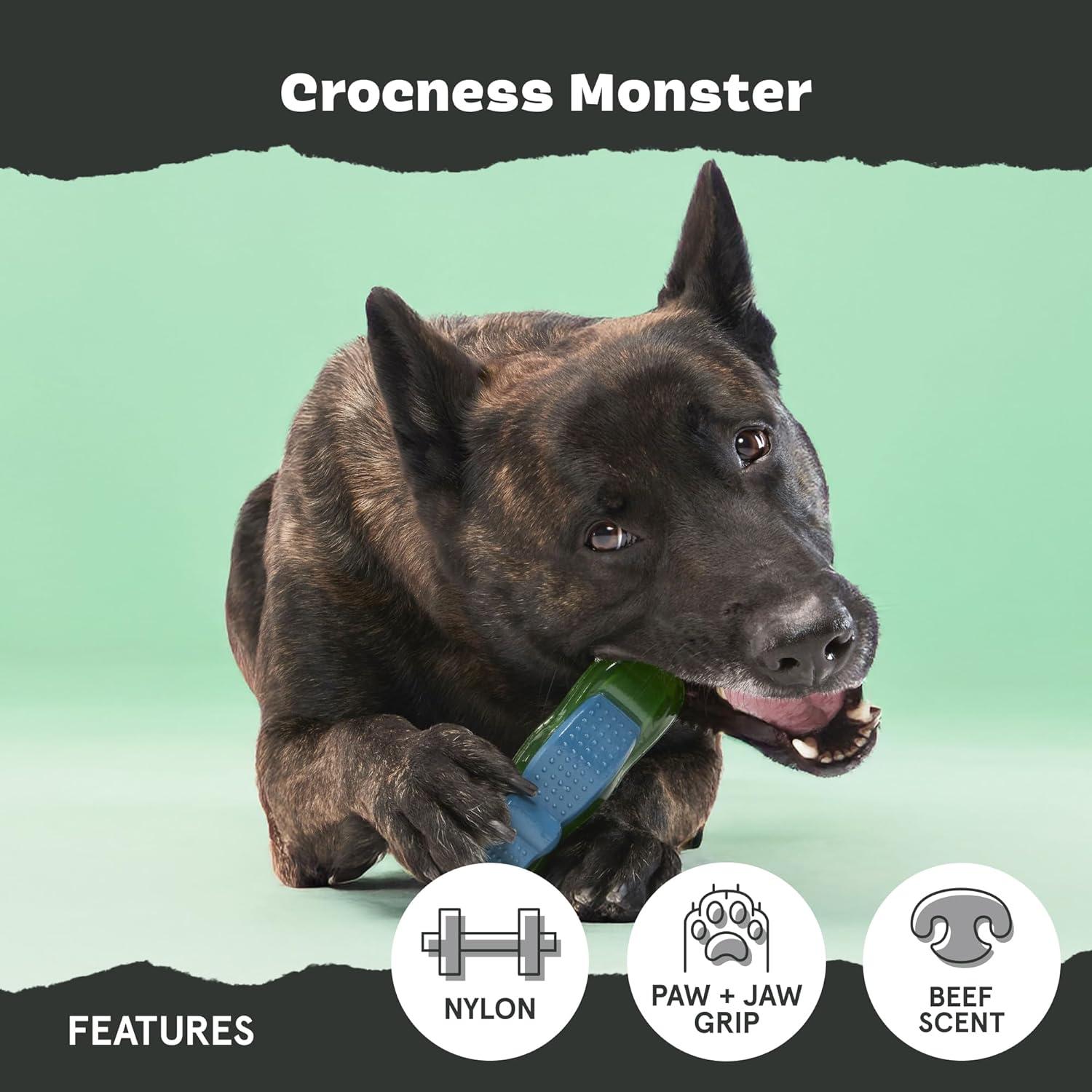 imageBarkbox Super Chewer Tough Dog Chew Toys for Aggressive Chewers Treat Dispensing CometSmallCrocness Monster