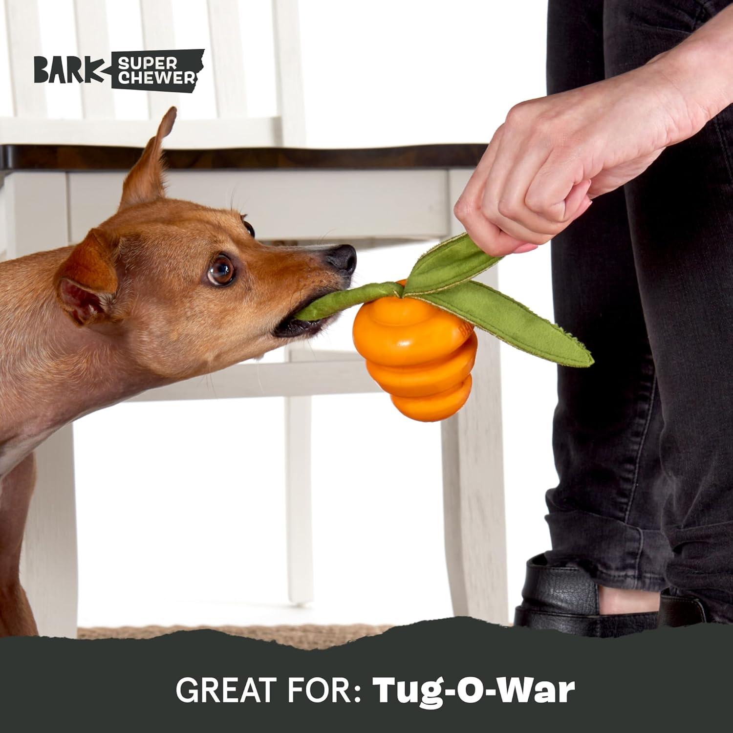 imageBarkbox Super Chewer Tough Dog Chew Toys for Aggressive Chewers Treat Dispensing CometSmallDeep Roots Carrot  Small