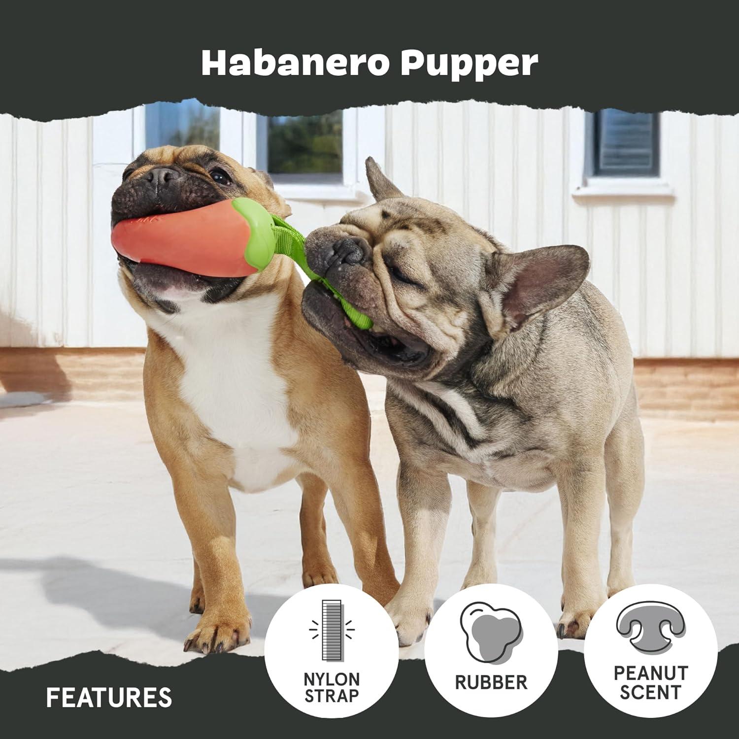imageBarkbox Super Chewer Tough Dog Chew Toys for Aggressive Chewers Treat Dispensing CometSmallHabanero PupperMedium
