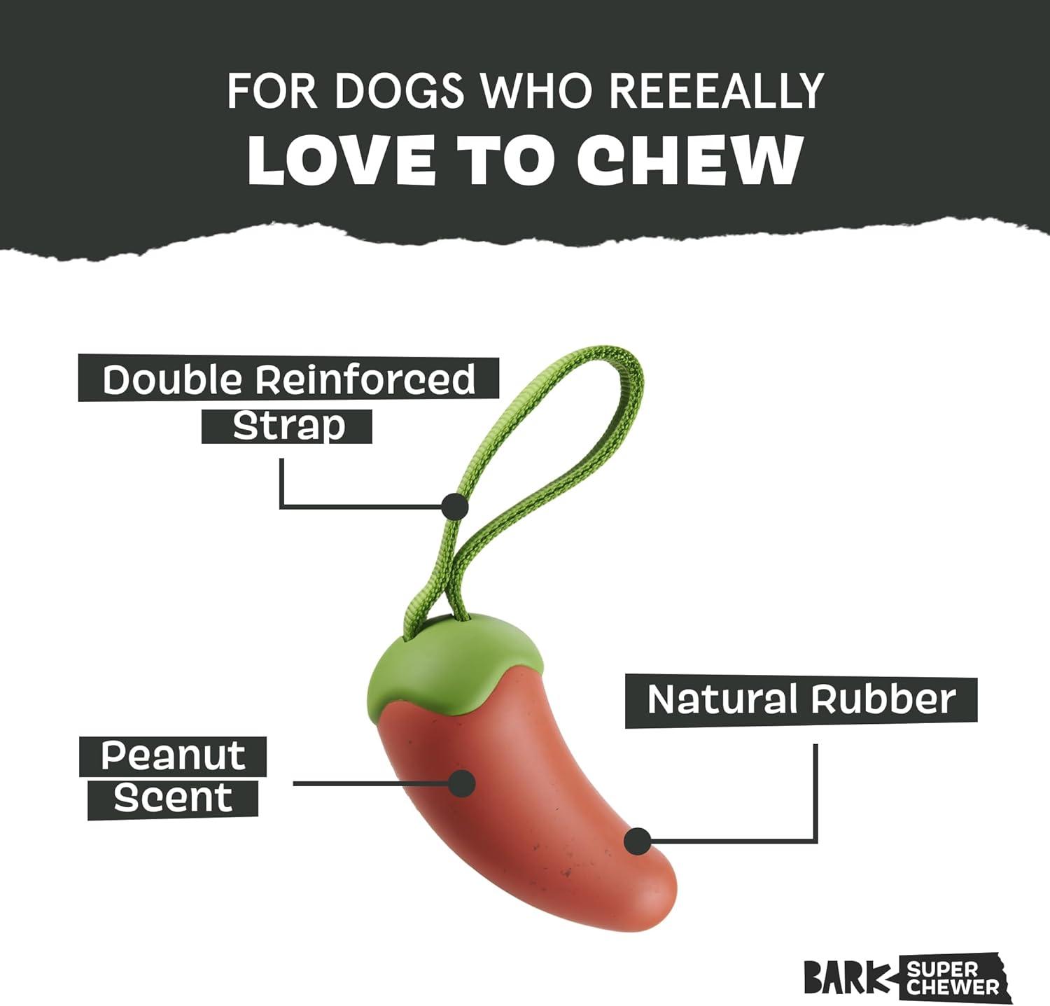 imageBarkbox Super Chewer Tough Dog Chew Toys for Aggressive Chewers Treat Dispensing CometSmallHabanero PupperMedium