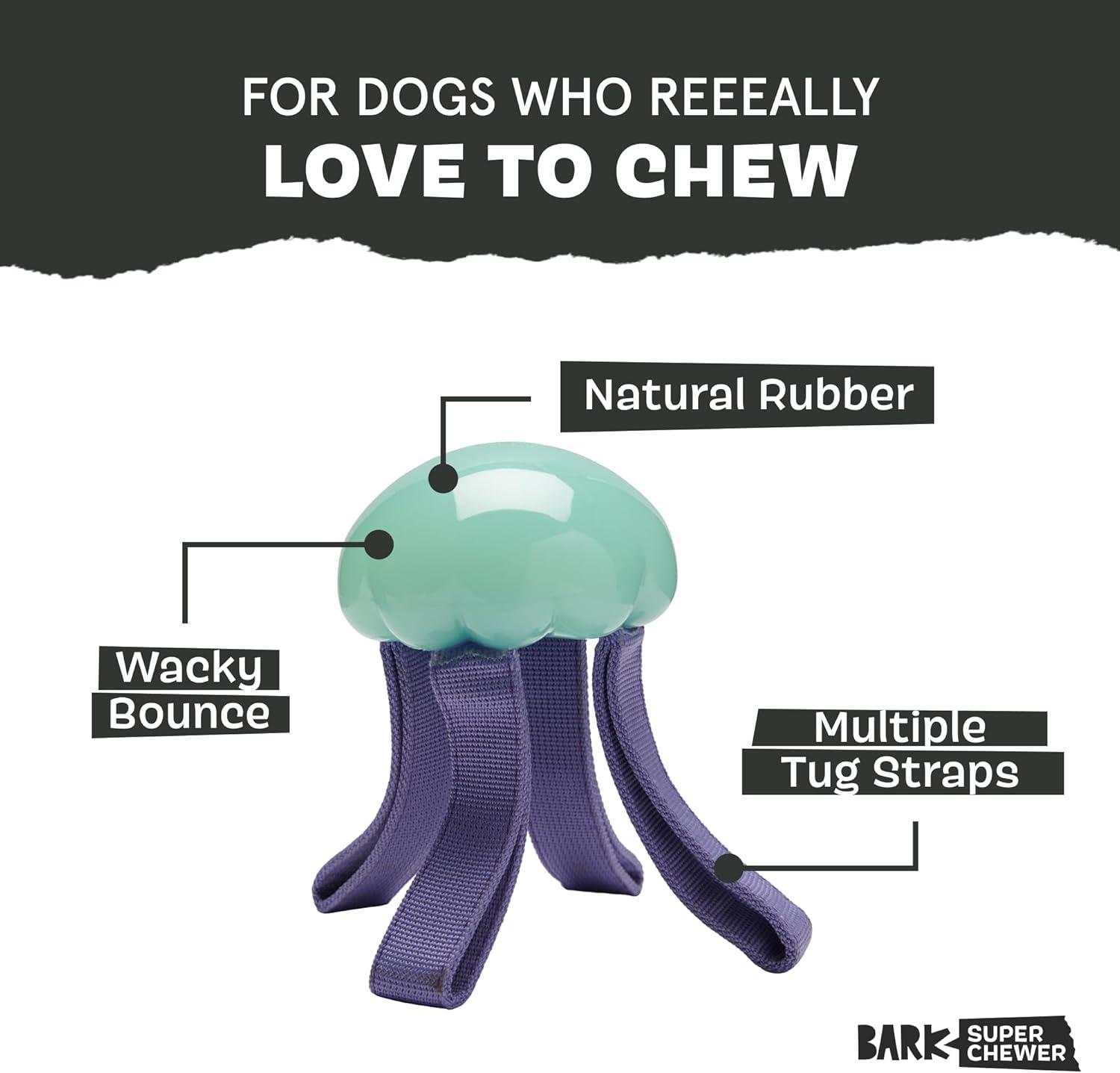 imageBarkbox Super Chewer Tough Dog Chew Toys for Aggressive Chewers Treat Dispensing CometSmallJelly FetchMedium