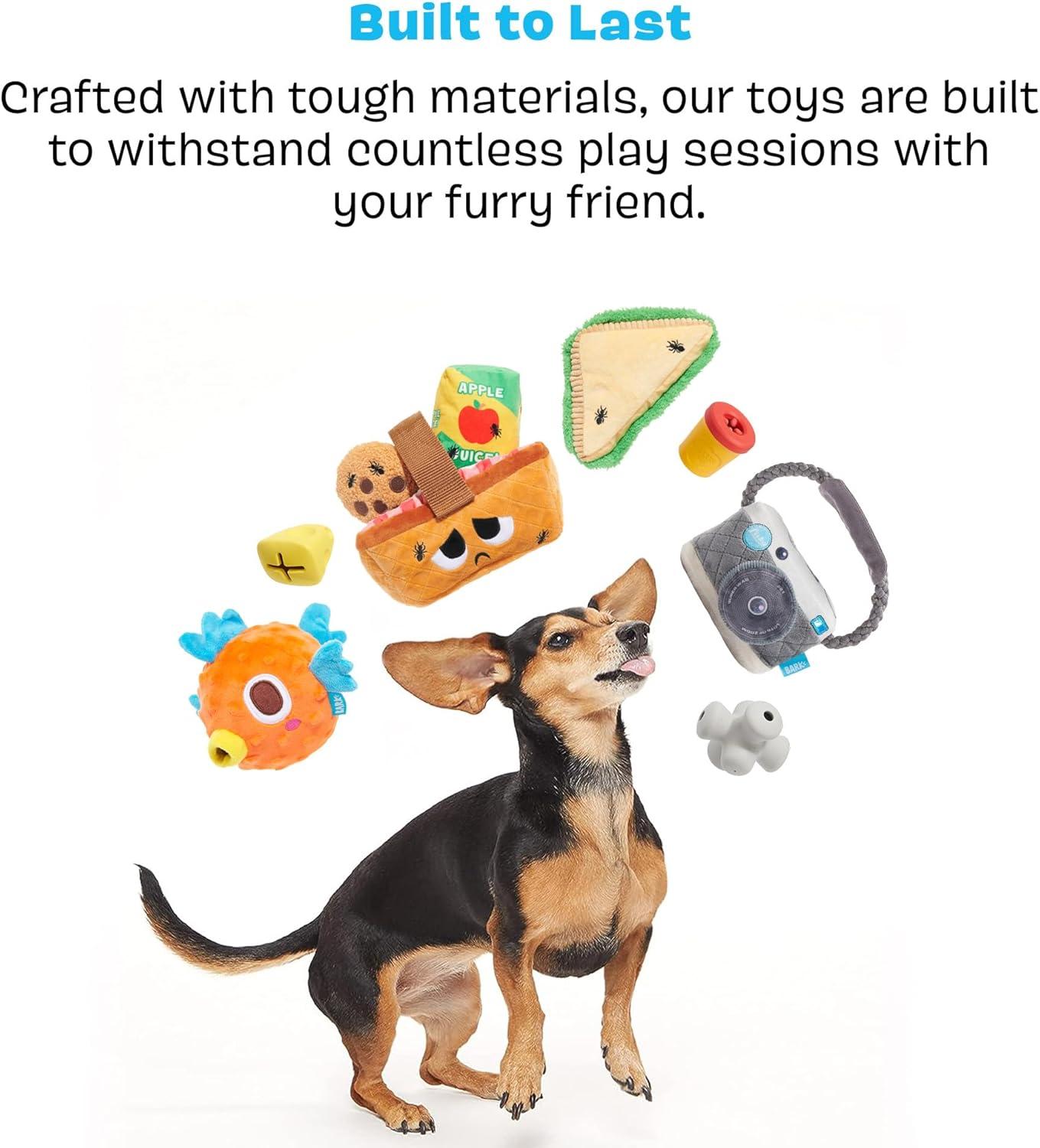 imageBarkbox Super Chewer Tough Dog Chew Toys for Aggressive Chewers Treat Dispensing CometSmallMeatball  Large