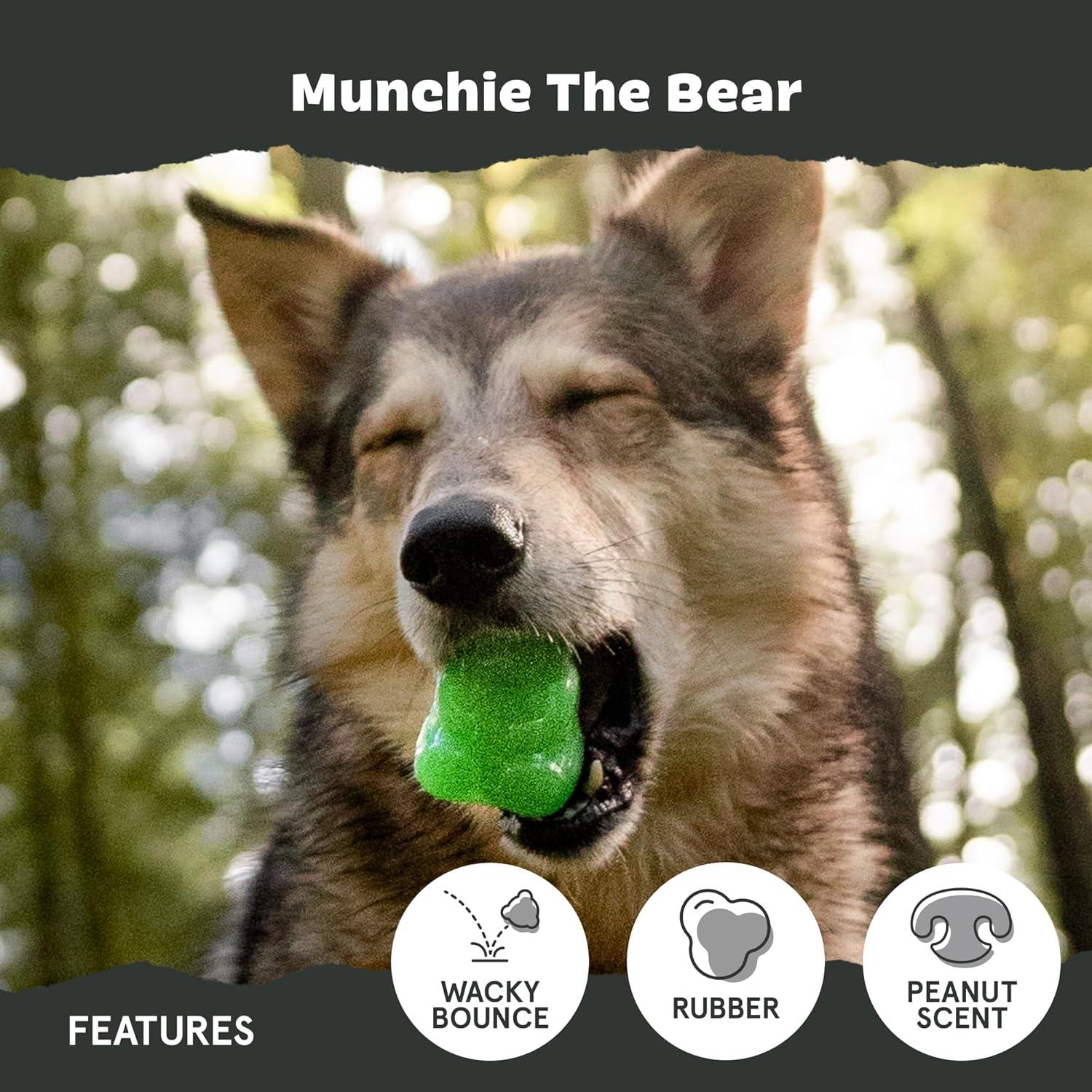 imageBarkbox Super Chewer Tough Dog Chew Toys for Aggressive Chewers Treat Dispensing CometSmallMunchie Bear  Small