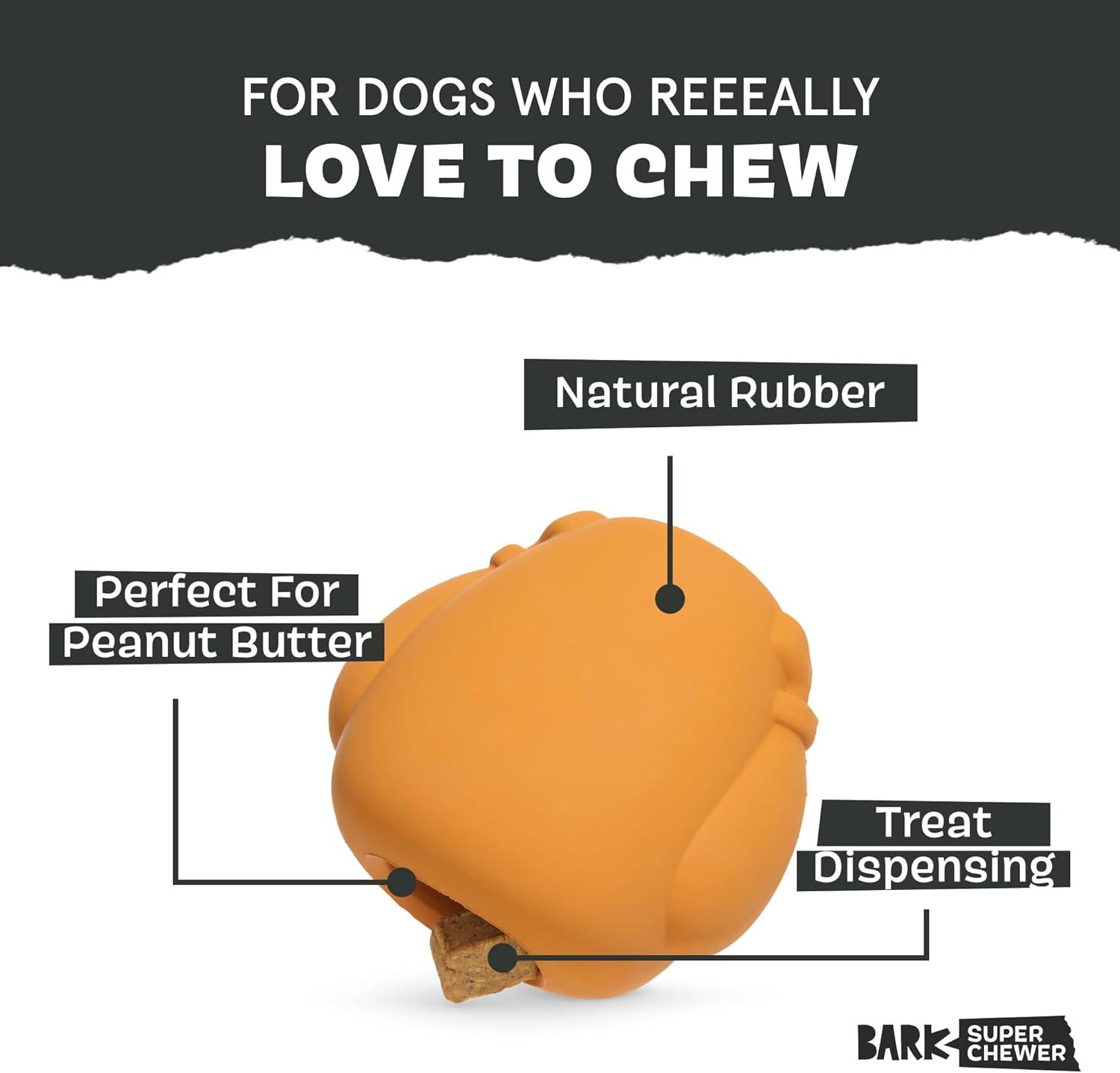 imageBarkbox Super Chewer Tough Dog Chew Toys for Aggressive Chewers Treat Dispensing CometSmallStuffed TurkeyLarge