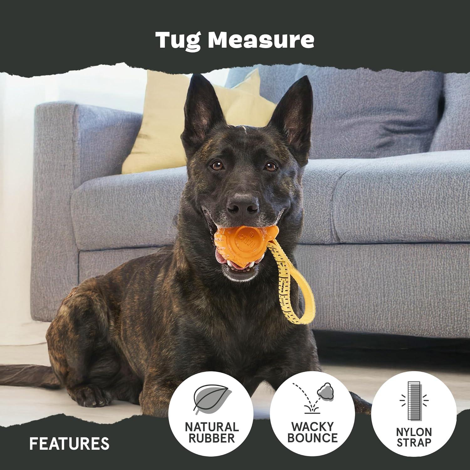 imageBarkbox Super Chewer Tough Dog Chew Toys for Aggressive Chewers Treat Dispensing CometSmallTug MeasureLarge