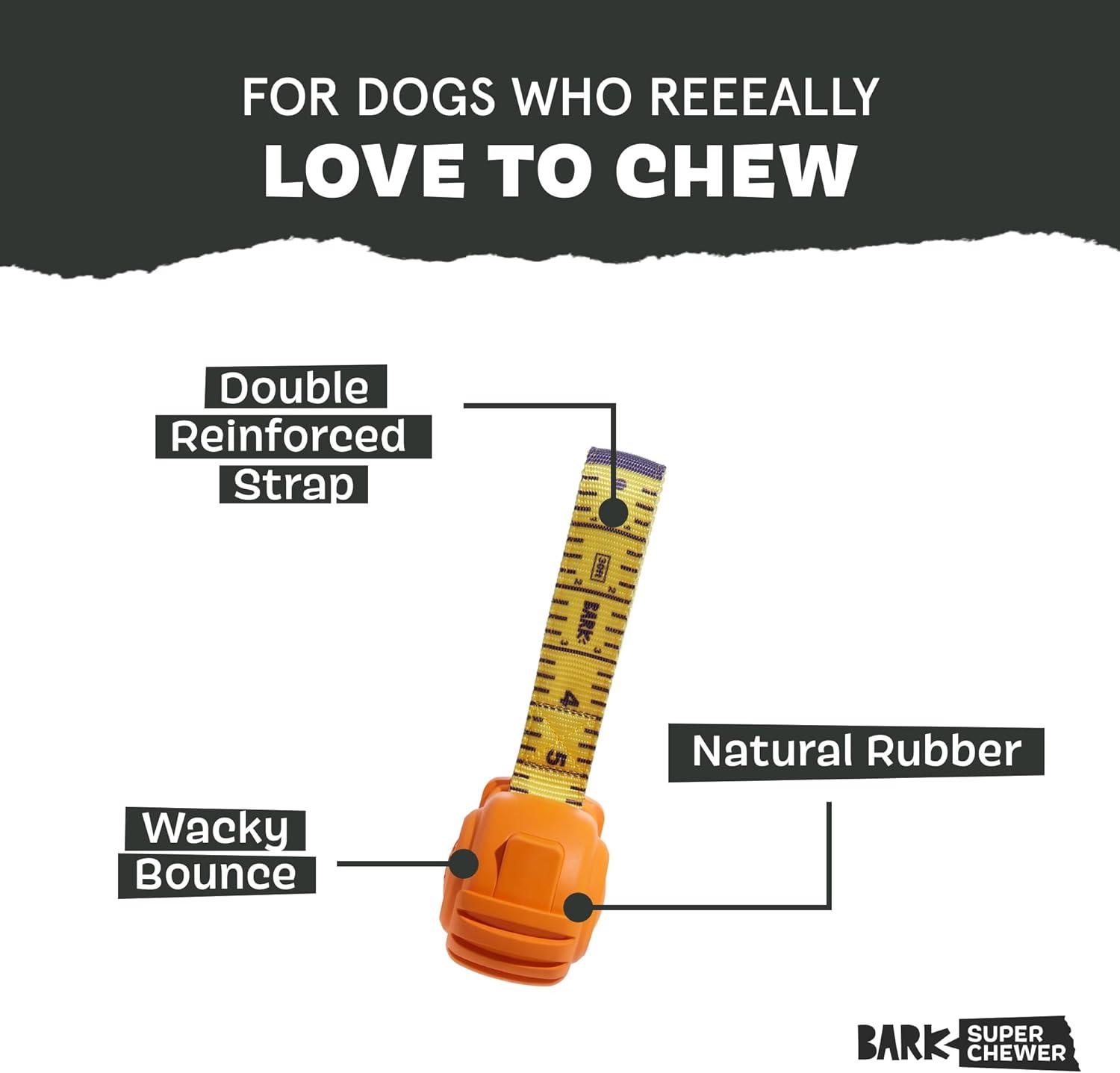 imageBarkbox Super Chewer Tough Dog Chew Toys for Aggressive Chewers Treat Dispensing CometSmallTug MeasureLarge