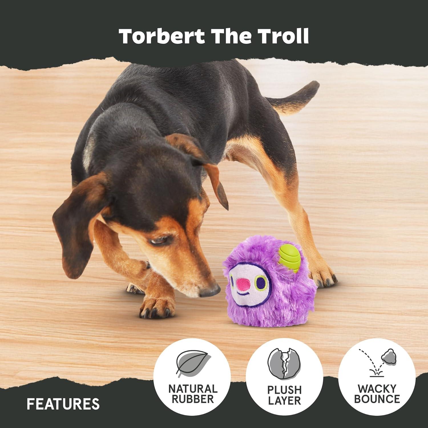 imageBarkbox Torbert The Troll Dog Toy for Small Dogs  Natural Rubber with Wacky Bounce  Perfect for Aggressive Chewers and LongLasting PlaytimeTorbert The TrollSmall