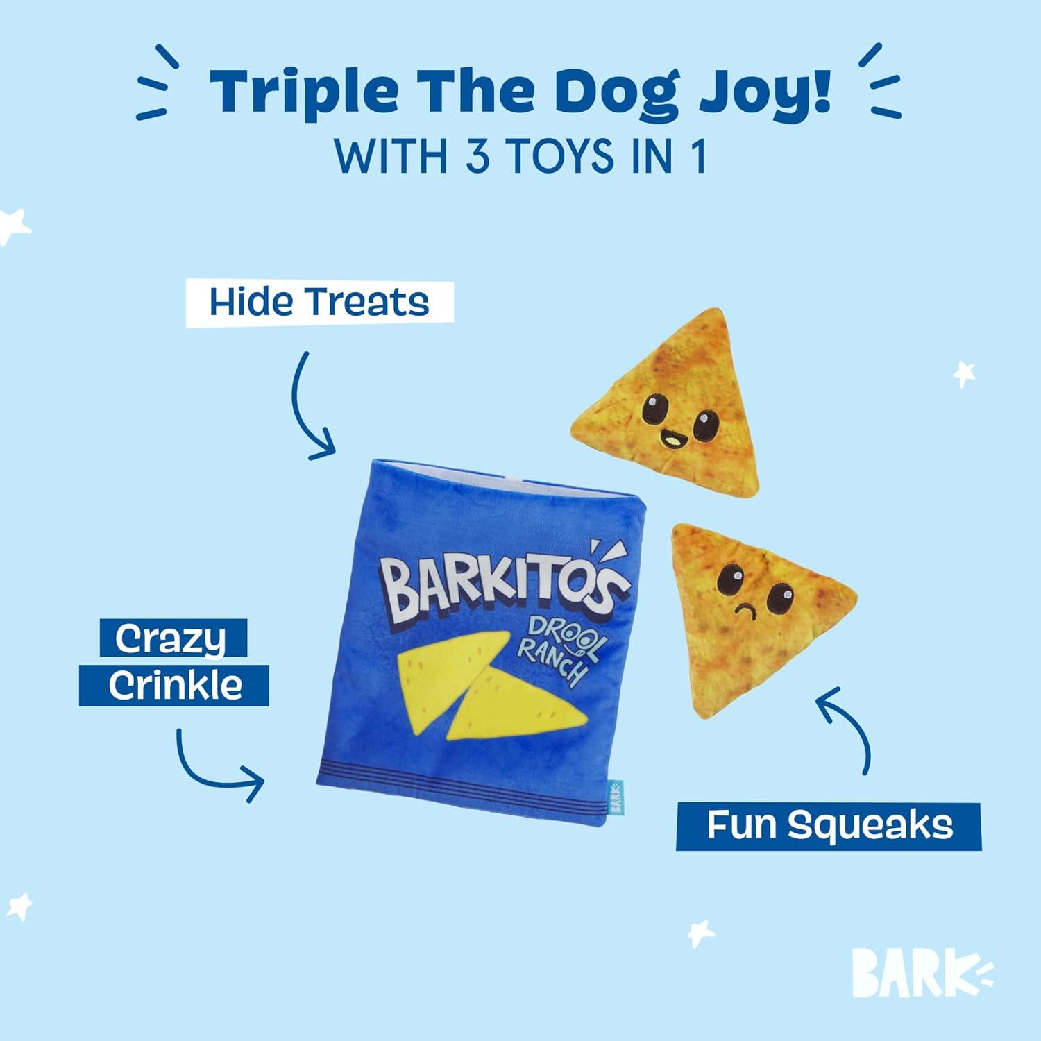 imageBarkbox Wild Berry Bunch Multi Part Toy for Dogs and Puppies  Small BreedsDrool Ranch Chips