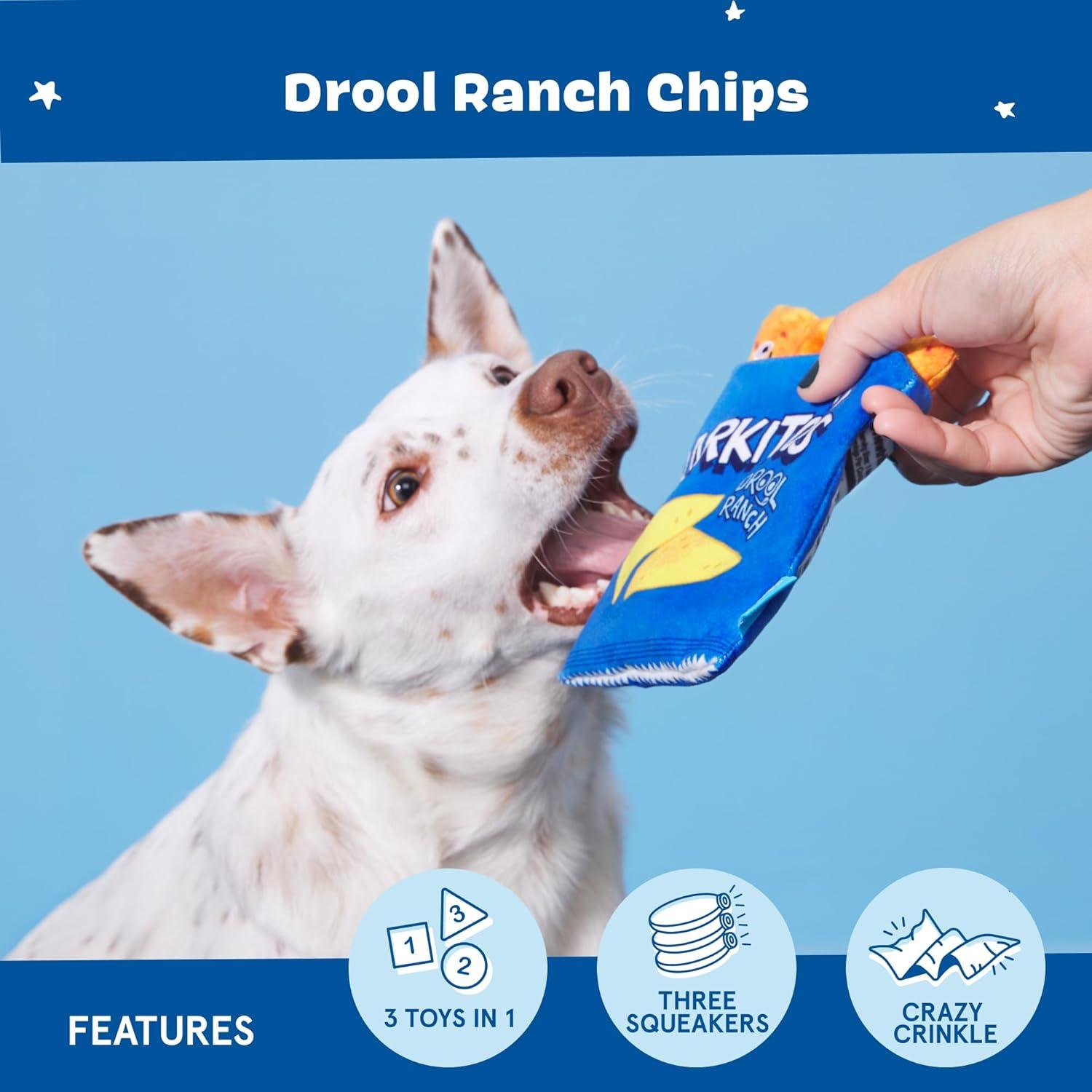 imageBarkbox Wild Berry Bunch Multi Part Toy for Dogs and Puppies  Small BreedsDrool Ranch Chips