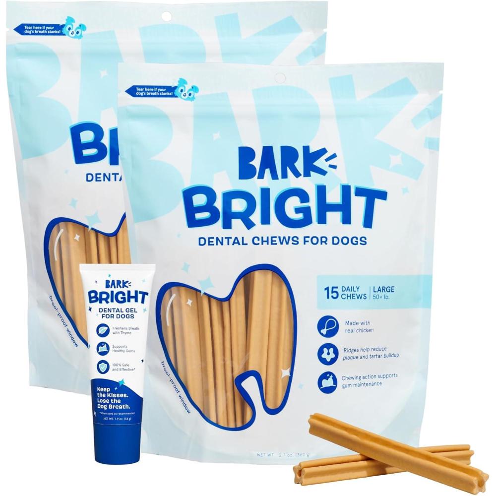 imageBarkbox Bright Original Dog Dental Kit 30 Teeth Cleaning Chew Sticks amp Toothpaste Large BreedsLarge Breeds