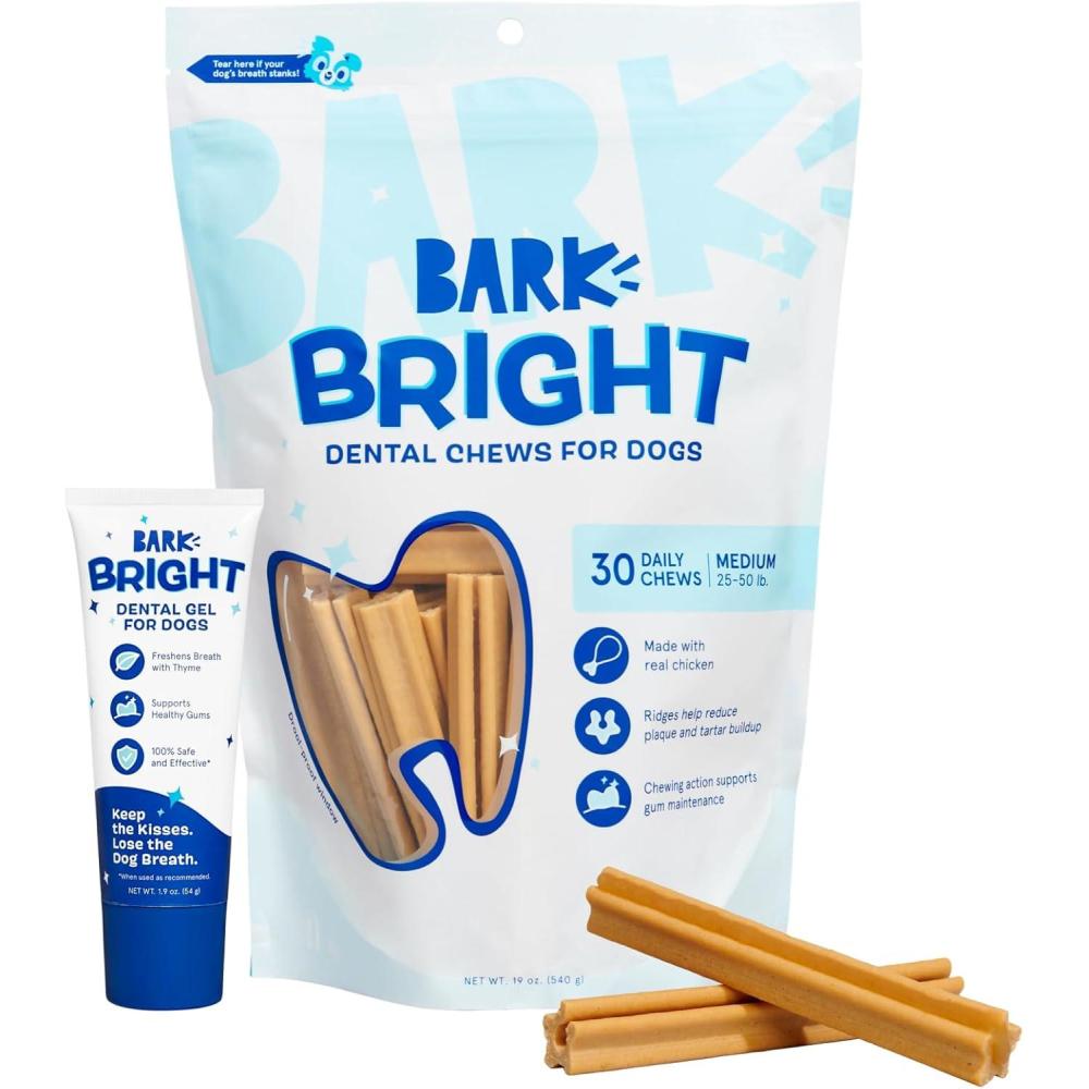 imageBarkbox Bright Original Dog Dental Kit 30 Teeth Cleaning Chew Sticks amp Toothpaste Large BreedsMedium Breeds
