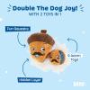 Barkbox Dog Toy 2 in 1 Interactive, Plush Exterior with Squeaker & Textured Material, Tearable Dog Toy with Squeaky Spikey Ball Inside, Ideal for Toy Destroyers – Monsieur Acorn, Large(Monsieur Acorn – Large)