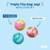Barkbox Dog Toys – Squeaky Clean Bath Bombs Squeaker Ball Interactive Chew Toys – Durable & Tough Tennis Balls, Training, Exercise & Beating Boredom – Stimulating Plush, Small/Medium Breed & Puppies(Squeaky Clean)
