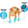 Barkbox Yellow Crocs Dog Shoes – Set of 4 Glow-in-The-Dark Dog Booties with EVA Foam, Adjustable Strap & Non-Slip Sole – Comfortable Paw Protection for Large Breeds (51-80 lbs)(Aqua)