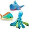Barkbox Fiesta Party Bundle – Squeaky Dog Toys – Plush Chew Toys – Puppy and Pet Toys for Small Dogs – Full O’ Fluff Pinata & Muy Squeaky Margarita(Under the Sea Bundle (Large))