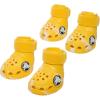 Barkbox Yellow Crocs Dog Shoes – Set of 4 Glow-in-The-Dark Dog Booties with EVA Foam, Adjustable Strap & Non-Slip Sole – Comfortable Paw Protection for Large Breeds (51-80 lbs)(Yellow)