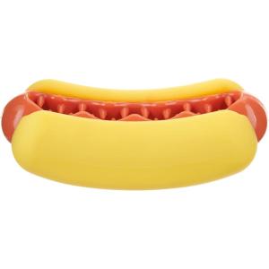 Barkbox Avocadoggo Dog Toy | Natural Rubber, Wobble Shape, Perfect for Peanut Butter & Dishwasher Safe | Dog Toy for Aggressive Chewers(Treat Meat Hot Dog)