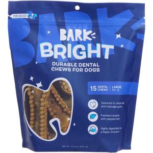 Barkbox Bright Durable Dental Chew Sticks for Dogs – 15 Chews Made for Tough Chewers, Large Breeds(Large Breeds)