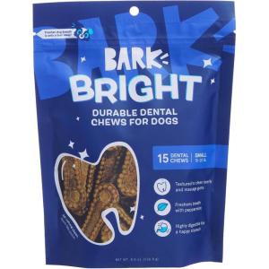 Barkbox Bright Durable Dental Chew Sticks for Dogs – 15 Chews Made for Tough Chewers, Large Breeds(Small Breeds)