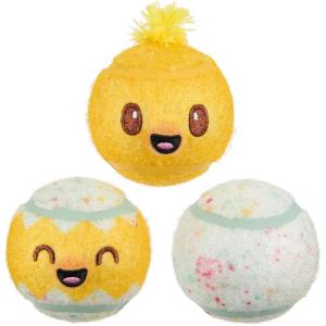 Barkbox Dog Toys – Squeaky Clean Bath Bombs Squeaker Ball Interactive Chew Toys – Durable & Tough Tennis Balls, Training, Exercise & Beating Boredom – Stimulating Plush, Small/Medium Breed & Puppies(Play Hatch)