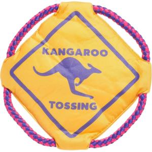 Barkbox Signore Pizza Face Dog Toy | Fluff-Free Crinkle Pizza Toy with T-Shirt Rope | Durable Dog Toys Dogs & Puppy Essentials(Kangaroo Tossing)