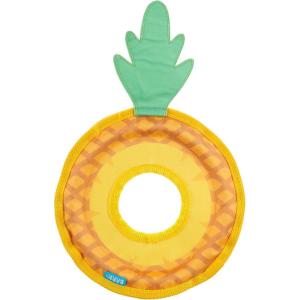 Barkbox Signore Pizza Face Dog Toy | Fluff-Free Crinkle Pizza Toy with T-Shirt Rope | Durable Dog Toys Dogs & Puppy Essentials(Pineapple Fling)