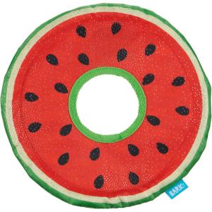 Barkbox Signore Pizza Face Dog Toy | Fluff-Free Crinkle Pizza Toy with T-Shirt Rope | Durable Dog Toys Dogs & Puppy Essentials(Slobbermelon Fetch)