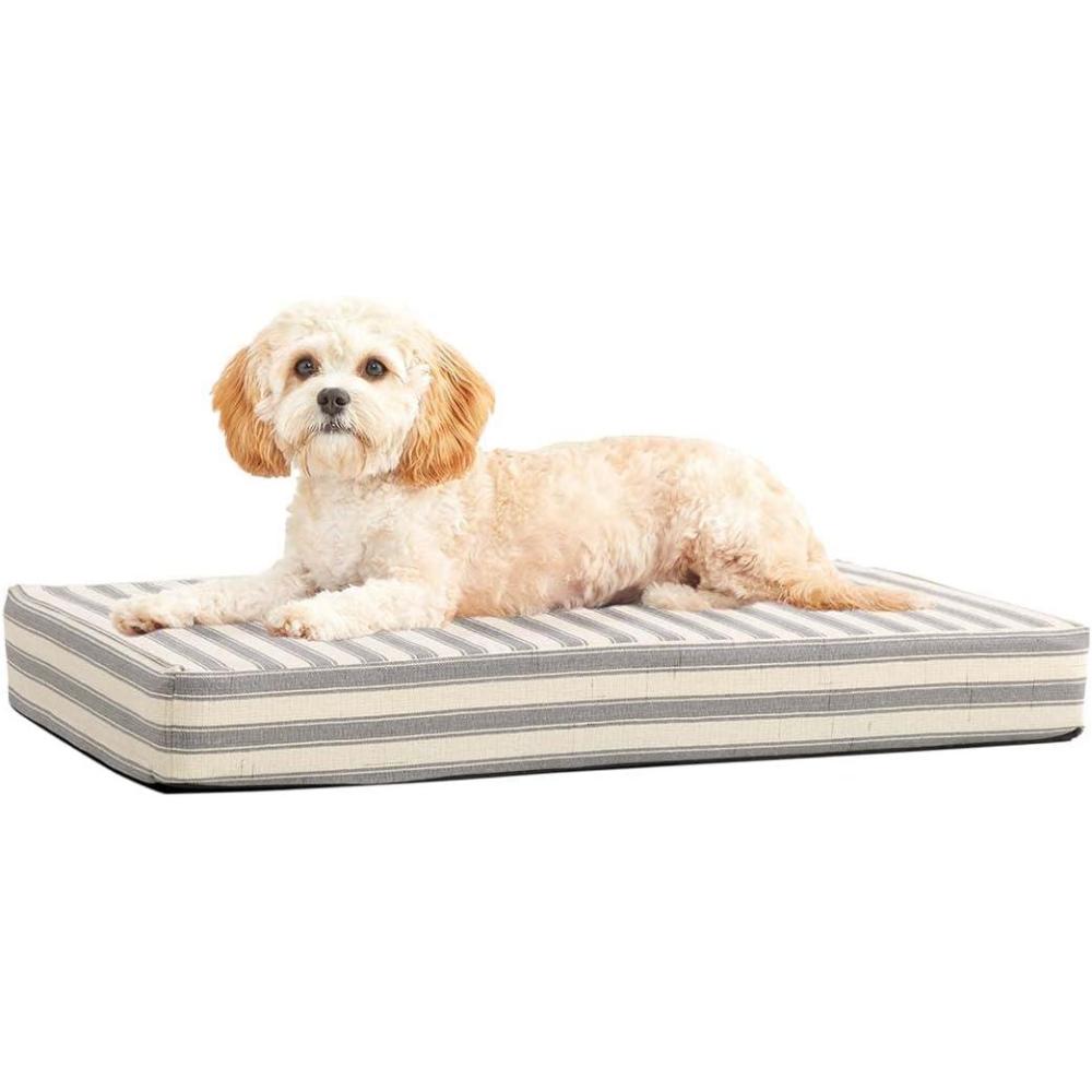 imageBarkbox Orthopedic Dog Bed with Memory Foam Premium Comfort for Dogs and Puppies Dog Bed for Joint Relief and Restful Sleep Durable and Easy to Clean  Espresso MediumStripe