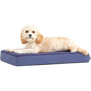 Barkbox Orthopedic Dog Bed with Memory Foam, Premium Comfort for Dogs and Puppies, Dog Bed for Joint Relief and Restful Sleep, Durable and Easy to Clean – Espresso, Medium(Navy)